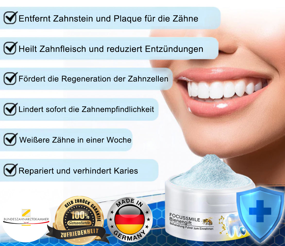 🦷🎖️Furzero™ Focussmile Bienengiftbehandlung Pulver zum Einnehmen (🇩🇪 BZÄK Zugelassen)