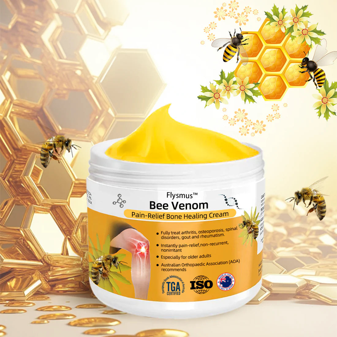 Flysmus™ Bee Venom Schmerz- und Heilcreme für Knochen (Besonders für ältere Erwachsene & von der AOA empfohlen)