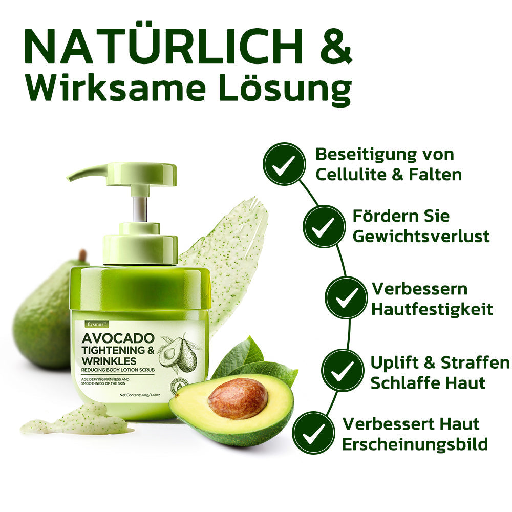 flysmus™ Avocado Straffendes & Falten reduzierendes Körperlotion-Peeling (🇩🇪 DDG Recommended)