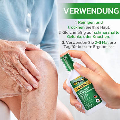 🇩🇪✅Offizieller Shop: flysmus™ Lidocain 5-Minuten Schmerzlinderung Heilspray👨‍⚕️DGOU Genehmigt✅Reduzierung von Gelenkschwellungen, Schmerzen, Steifheit, Rötungen, Wärme, Empfindlichkeit und Gelenkermüdung